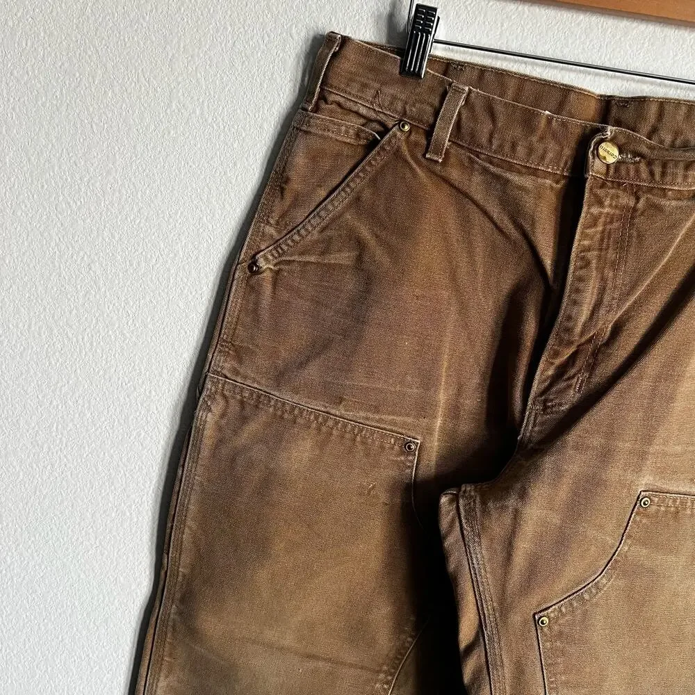 Carhartt B01 BRN brown double knee work wear carpenter pants